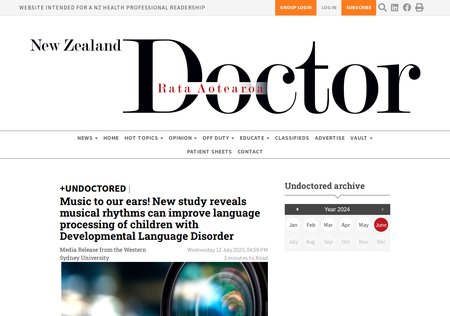 Screenshot of the NZ Doctor website