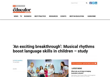 An image of the website hosting The educator online article